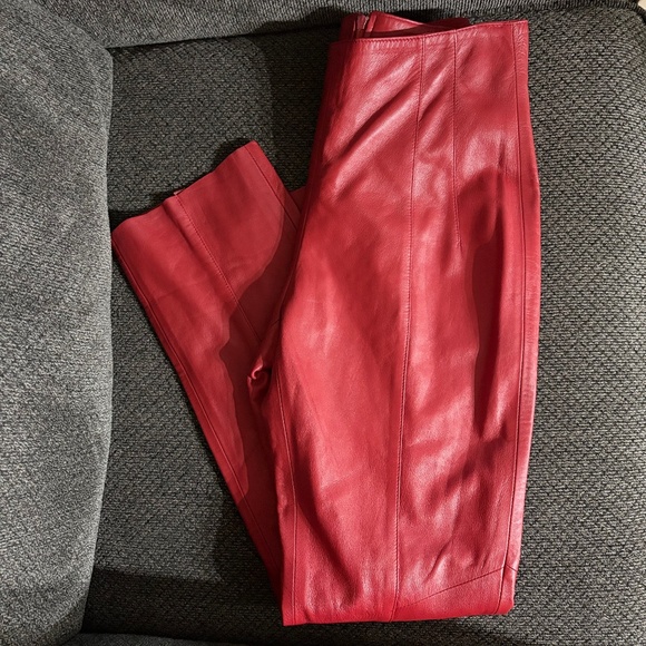 Julian K vintage red leather pant - Picture 1 of 3